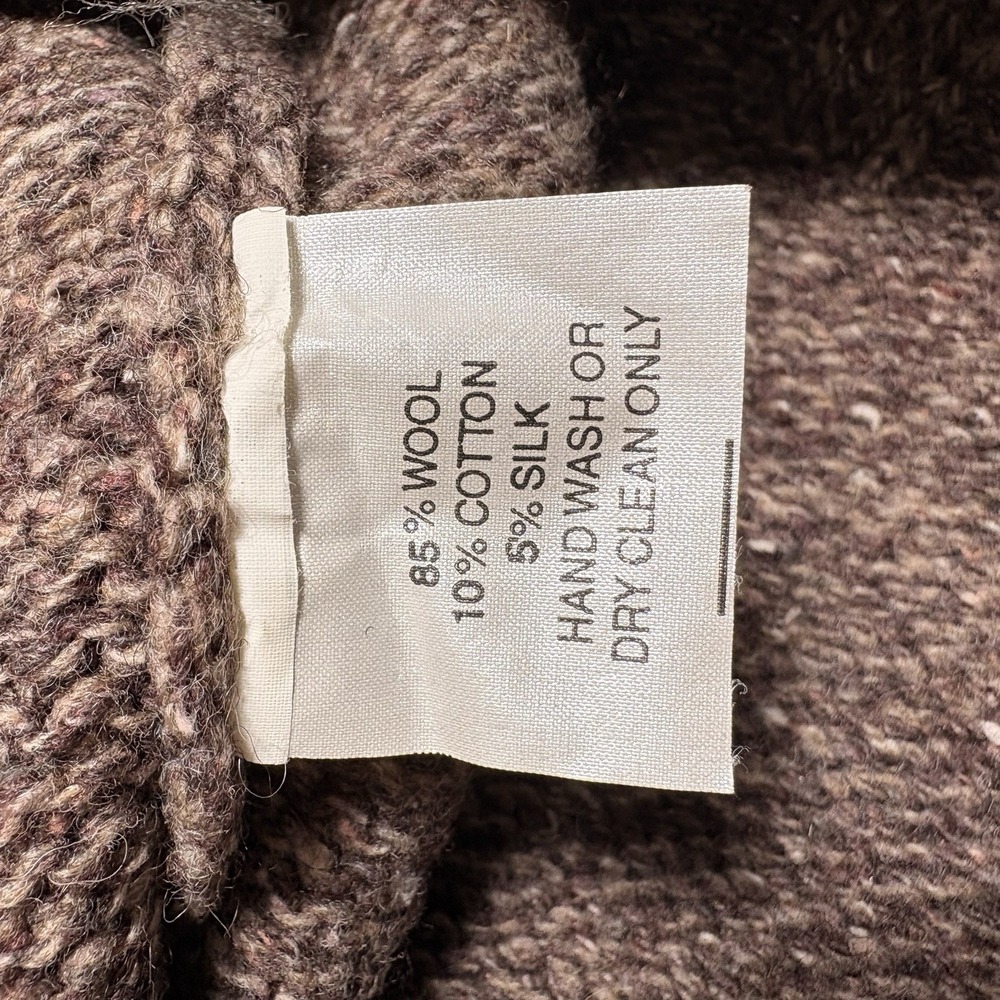 Blarney Woollen Mills Fisherman Donegal Fleck Wool Silk Crewneck Sweater M Brown - Picture 5 of 9